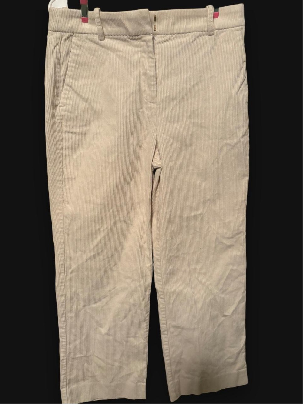 J. Crew Petite Ivory Cream Corduroy Straight-Leg Pants 6P